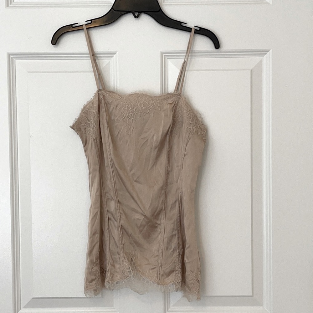 WHBM Silk and lace stretchy top